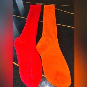 Vibrant Red and Orange Men's Socks